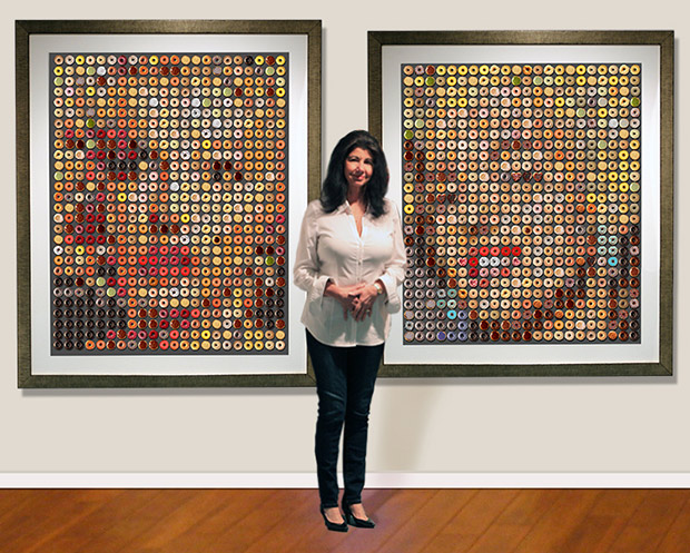 La artista que crea retratos con donuts