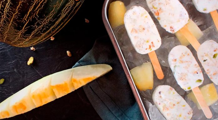 Receta de polos caseros de melón y frutos secos